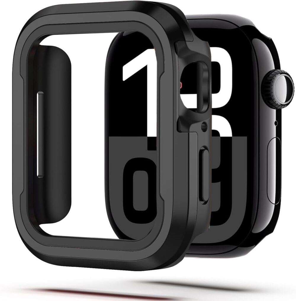 NINKI for Apple Watch Series 10 Case 46MM Metal,[No Screen Protector] TPU + Aluminium Case for Apple Watch 10 46MM Bumper Cases iWatch 10 Protective Cover Case for Apple Watch 10 46MM Case Men Black - Image 2