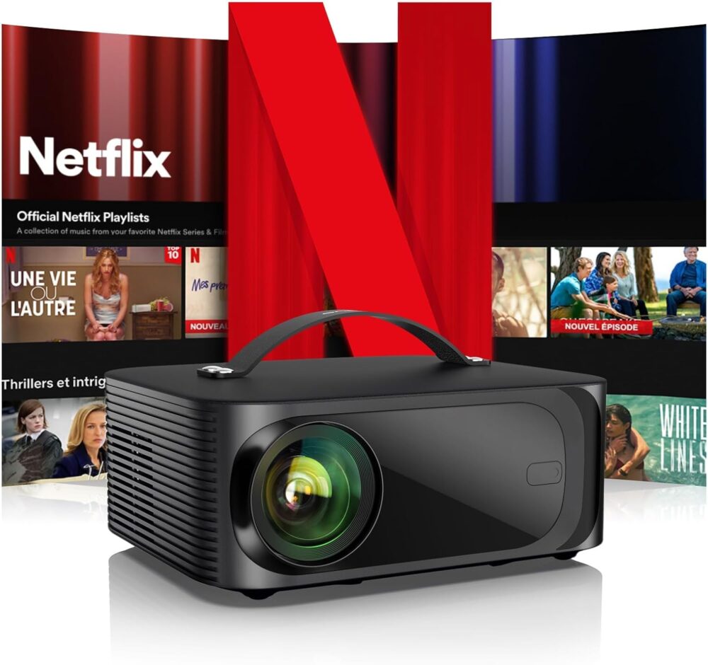[Netflix-Licensed/Dolby Audio] Projector-4K with Wifi 6 and Bluetooth, ONOAYO 1000ANSI Native 1080P Built-in Netflix/YouTube/PrimeVideo, Electric Focus& 4D/4P Keystone Portable Smart Outdoor Projector - Image 2