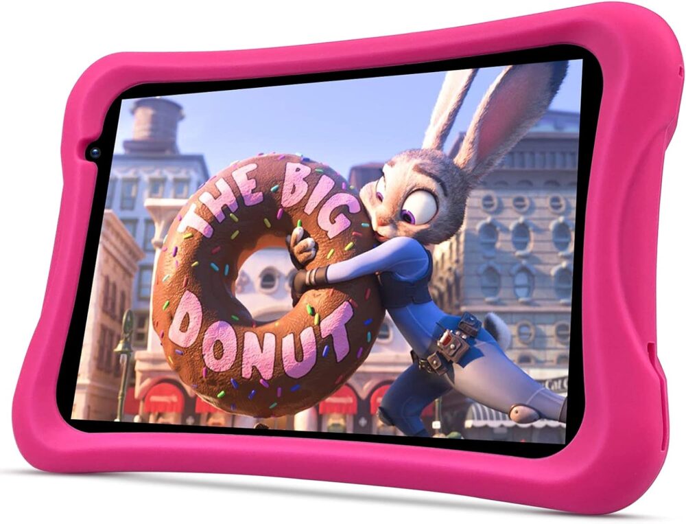 PRITOM 8 inch Kids Tablet, Quad Core Android Tablet, 64GB, WiFi, Bluetooth, Dual Camera, Educationl, Games,Parental Control, Kids Software with Kids-Tablet Case(Pink) - Image 2