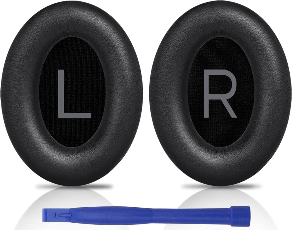 SOULWIT Earpads Replacement for Bose QuietComfort 45 (QC45)/QuietComfort SE (QC SE)/New Quiet Comfort Wireless Over-Ear Headphones, Ear Pads Cushions with Softer Protein Leather - Black - Image 2