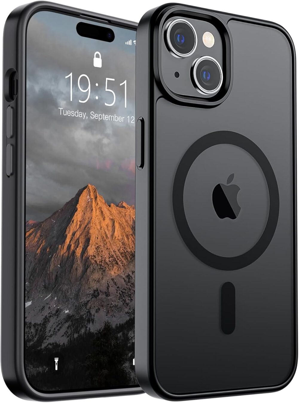 SUPFINE Magnetic for iPhone 15 Case (Compatible with MagSafe) (Military Grade Drop Protection) Slim Translucent Matte Shockproof with Anti-Fingerprint Phone Case, Black - Image 2