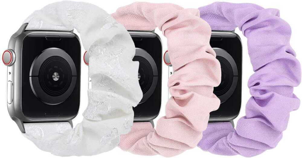 Scrunchie Bands Compatible with Kids Apple Watch Band, Cute Stretchy Breathable Strap for iWatch Series 10 9 8 7 6 5 4 3 SE SE2 Small Wrists Boys Girls - Image 2