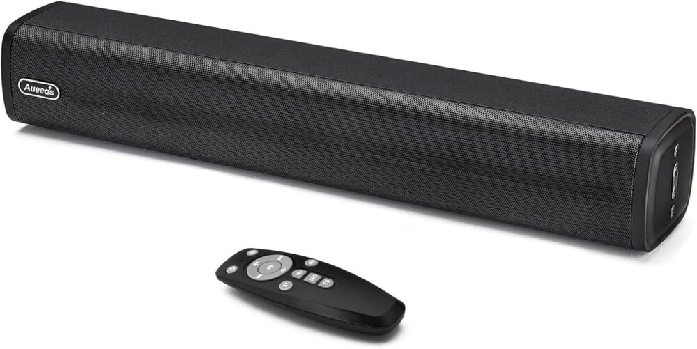 Small Sound Bars for TV, 50W 16-Inch Ultra Slim Mini Surround Soundbar TV Speakers System with Wireless Bluetooth 5.0 Optical AUX USB Connection, 3 Equalizer Modes, for 4K & HD TVs - Image 2