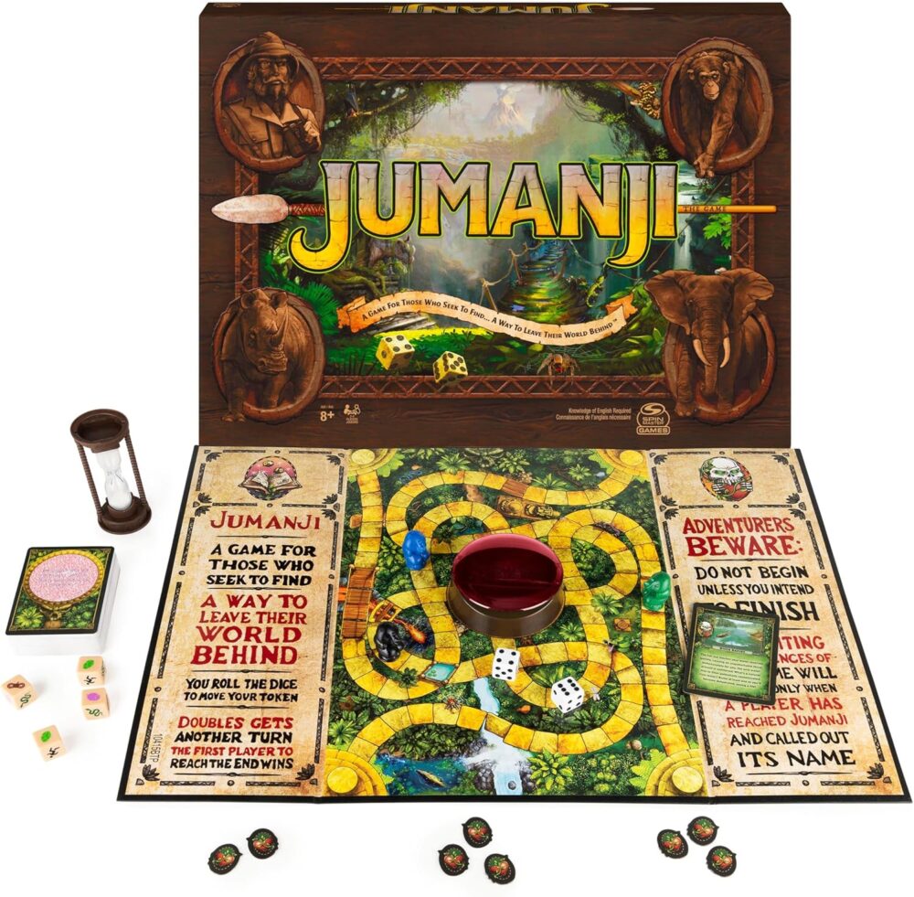 Spin Master Games, Jumanji 30th Anniversary Edition, The Classic Thrilling Adventure Family Board Game Based on The Action-Comedy Movie, Updated Jungle Challenges, 2-4 Players, for Ages 6 & Up - Image 2