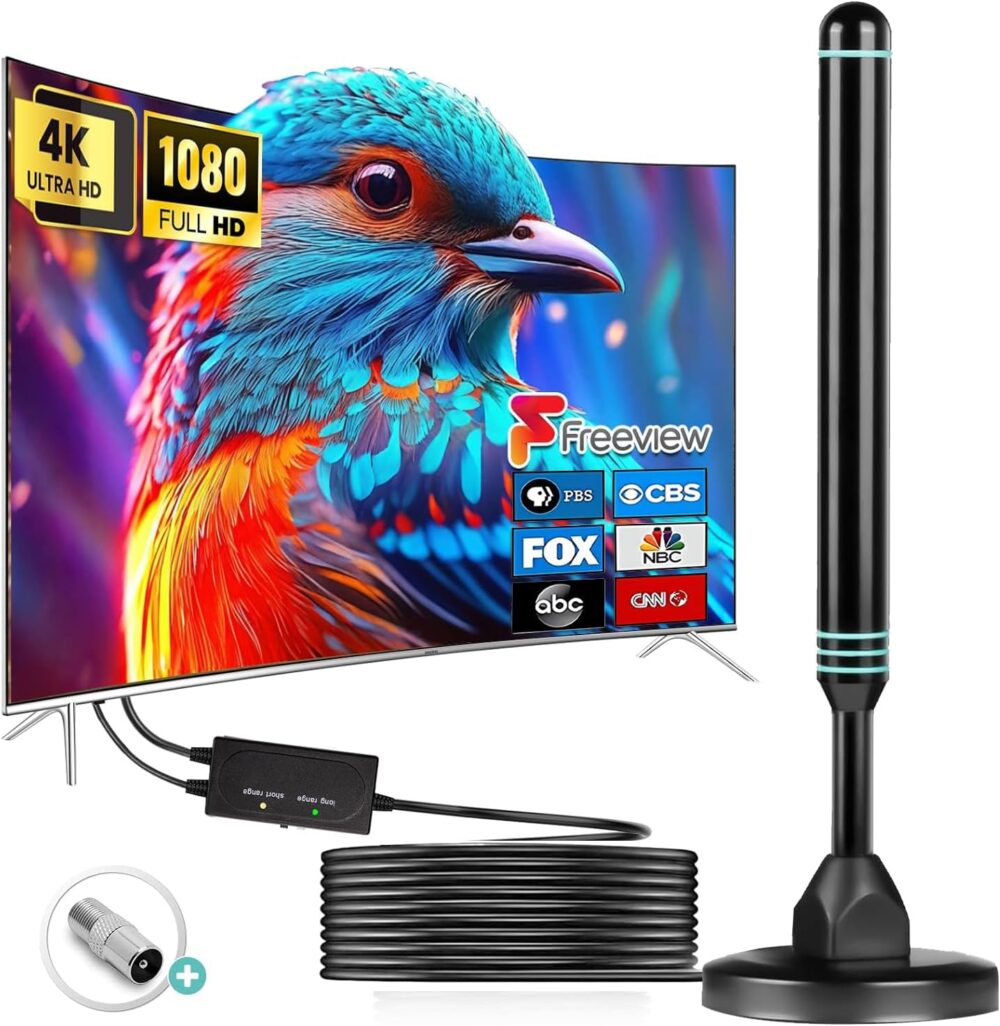 TV Antenna for Smart Television, Indoor&Outdoor, Long Range Reception HD Antenna, Digital Antenna Supports 4k,1080p for Smart TV Local Channels(Blue) - Image 2
