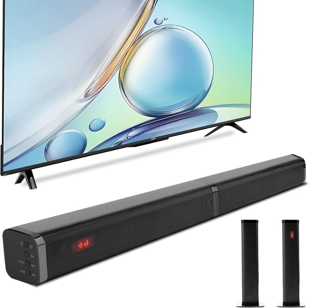 TV Sound Bar Sound Bar for Speaker Smart TV Sound bars 80W Split Soundbars, Surround Sound Powerful Bass, Home Theater Speakers with HDMI-ARC/Optical/AUX Connection 2-in-1 Detachable Soundbar for TV - Image 2