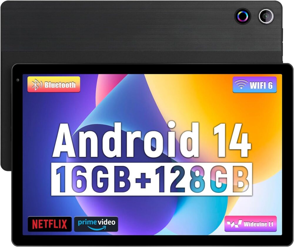 Tablet, 10.36'' Android 14 Tablet with 16GB RAM 128GB ROM 1TB TF Card Expandable Octa-Core, Widevine L1, 1280 * 800 HD Touchscreen, Face ID, Wi-Fi 6, Fast Charging - Image 2