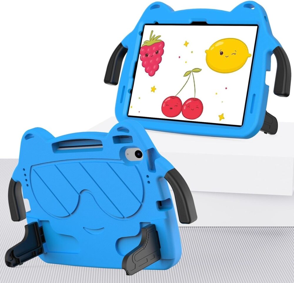 Tablet Protective Case Cover Protection Case Compatible with iPad (A16) 11th Generation 2025 Lightweight EVA Shockproof Kids Friendly Cover ,with Handle Stand Thickned Cornor Impact Tablet Cover(Blue) - Image 2