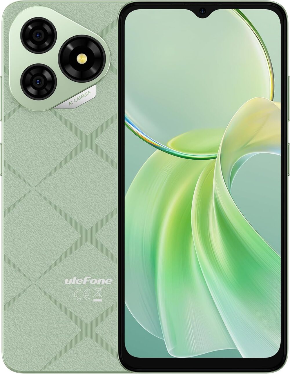 Ulefone Note 19 Phone Unlocked, 6.56 inch HD+ Display, Android 14 Go, Octa-Core 6GB+32GB, 5000mAh Battery, 3-Card Slots, Dual 4G LTE, 8MP+5MP Camera, GPS/Face Recognition - Green - Image 2