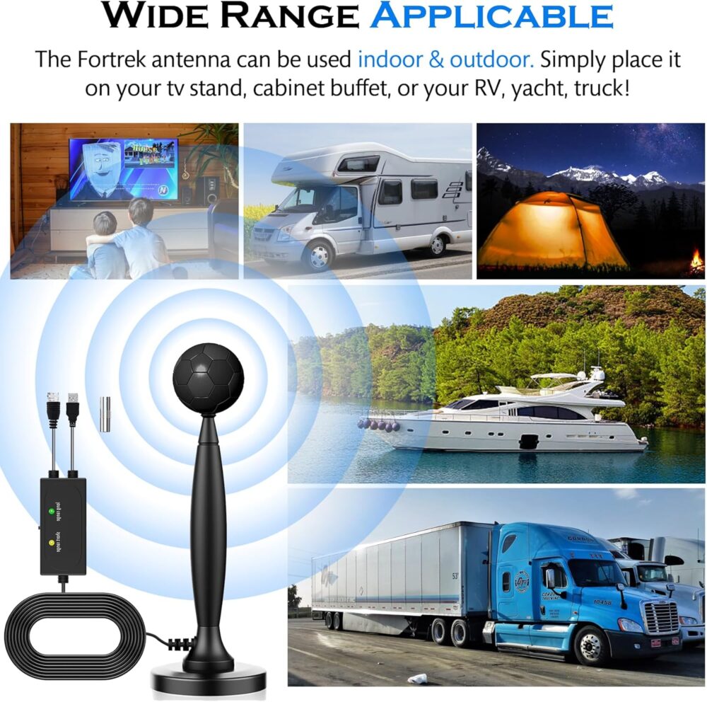TV Antenna Indoor, 2025 Digital TV Antenna for Local Channels, Amplified HDTV Antennas for Smart/Old TV Indoor with Signal Booster 16 FT Cable 360° Reception 4K 1080p - Image 7