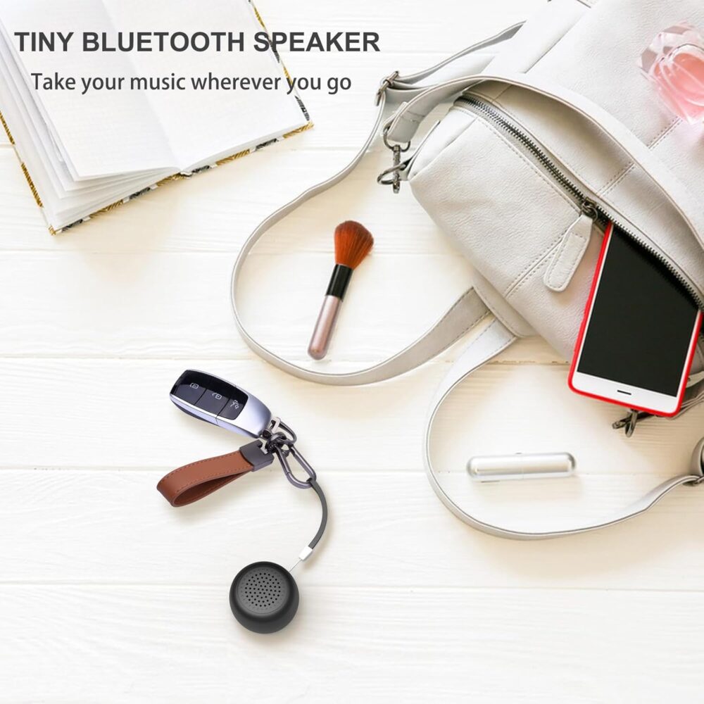 Mini Bluetooth Speaker, Small Tiny Portable Bluetooth 5.0 Speakers Perfect for Outdoor Indoor(Black) - Image 6