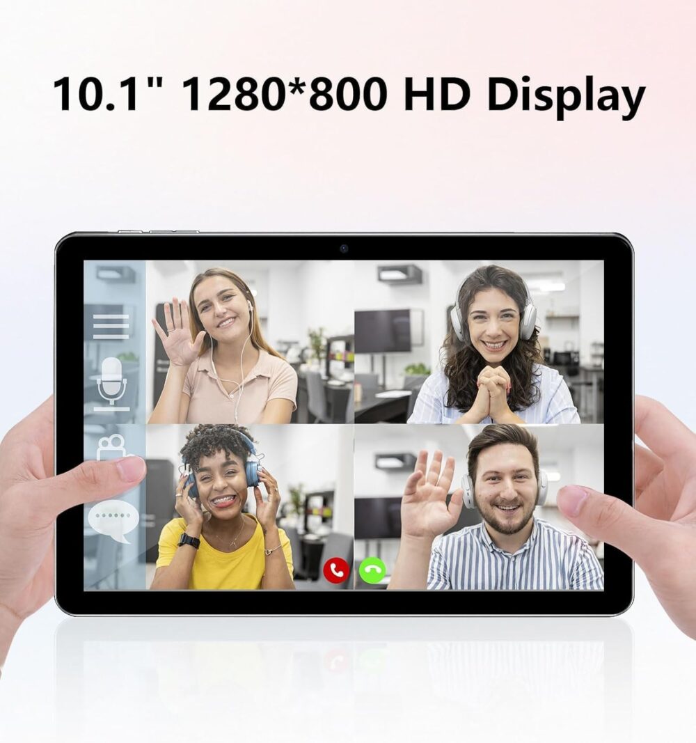 Android Tablet, 10.1 inch Android 14 Tablets 6GB RAM 64GB ROM 1TB Expand, 1280x800 IPS HD Touchscreen,6000mAh Battery, Bluetooth, Dual Camera, GMS, WiFi (Black) - Image 5