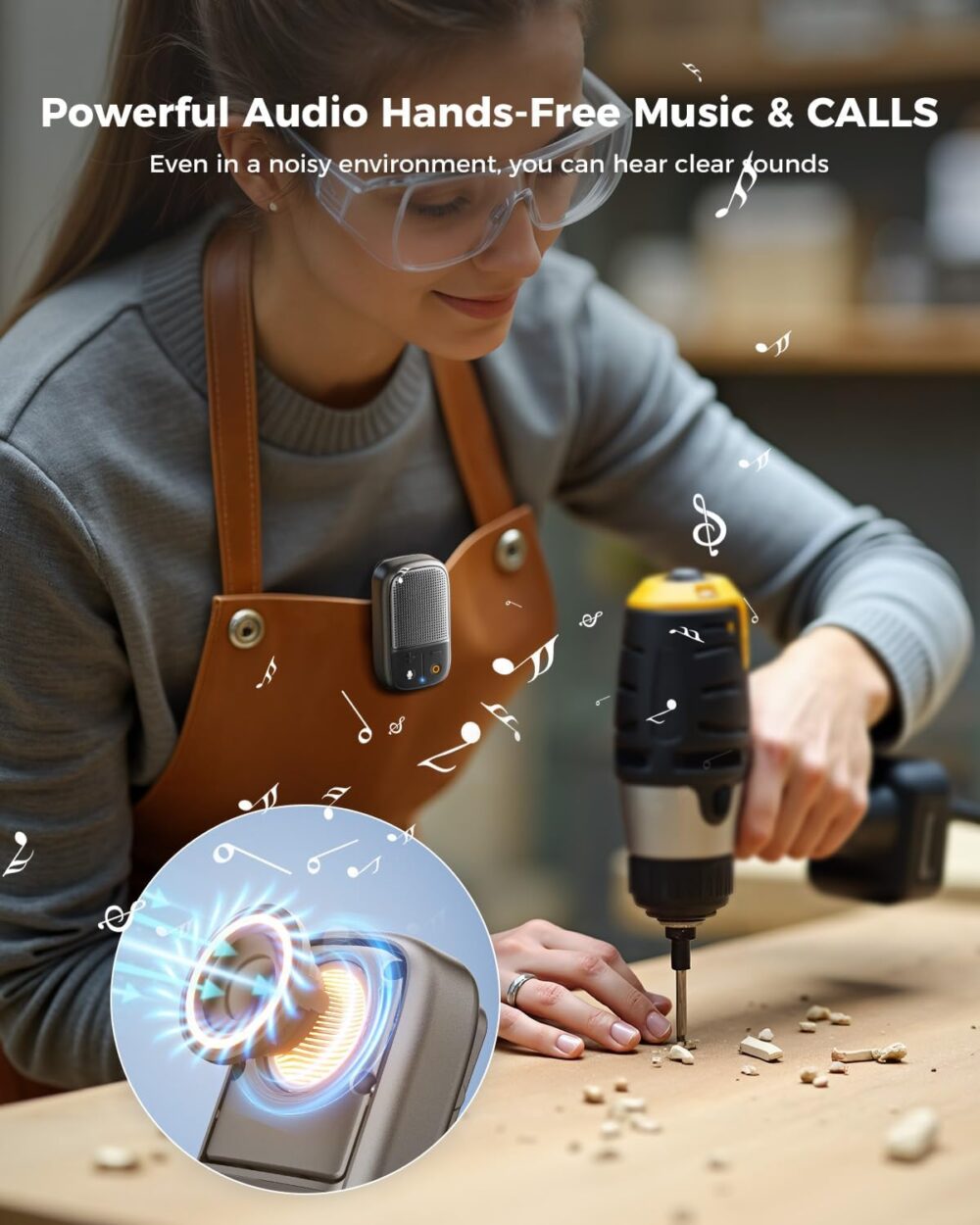 SUPERONE 2025 Upgrade Wearable Bluetooth Speaker with Voice Assistant & Mic, IPX7 Waterproof Clip-on Portable Speaker, TWS Pairing, Up to 30H of Play, Supports Siri/Google/Alexa - Image 4