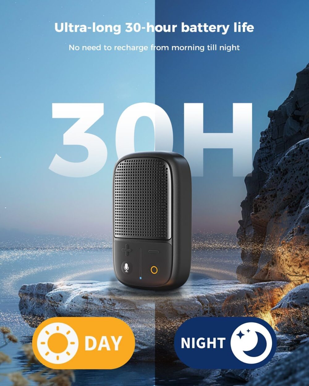 SUPERONE 2025 Upgrade Wearable Bluetooth Speaker with Voice Assistant & Mic, IPX7 Waterproof Clip-on Portable Speaker, TWS Pairing, Up to 30H of Play, Supports Siri/Google/Alexa - Image 7