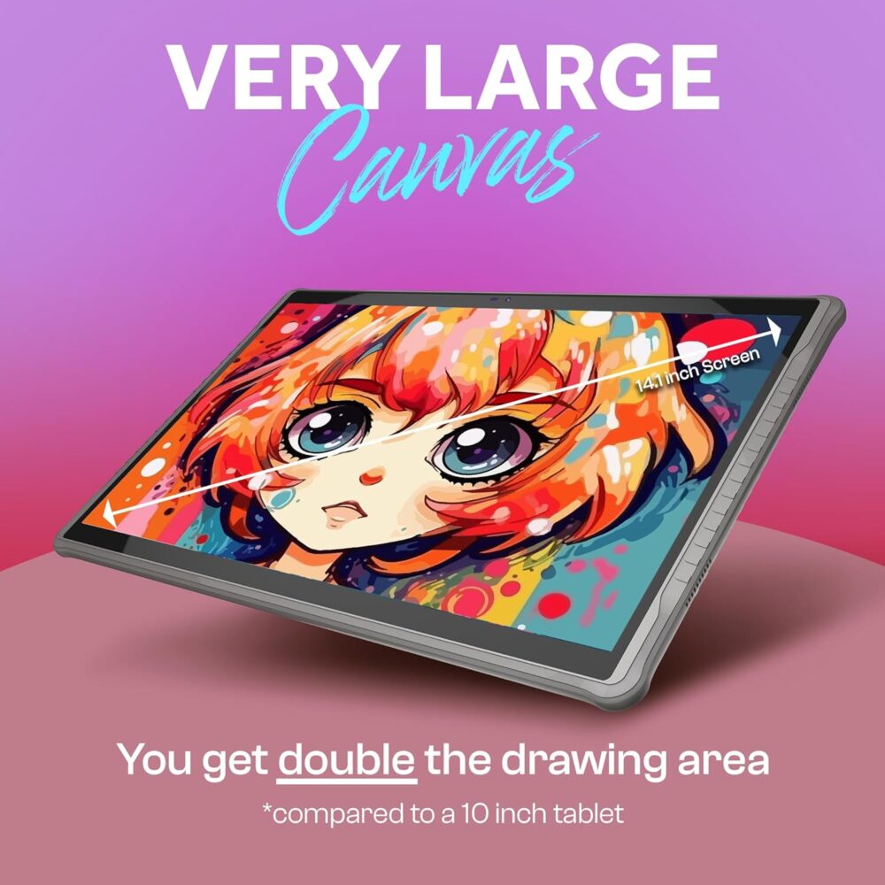 X14 Largest Standalone Drawing Tablet • PicassoTab • No Computer Needed • Pro Drawing Apps & Tutorials • 14 Inch Screen • Stylus Pen • Portable • Best Gift for a Digital Graphic Artist • PCX14 - Image 3