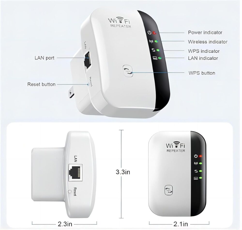 2025 WiFi Extender WiFi Range Extender, Wireless Internet Repeater, WiFi Extenders Signal Booster for Home Up to 5000 sq.ft and 45 Devices,1-Key Setup, Access Point, Alexa Compatible - Image 3