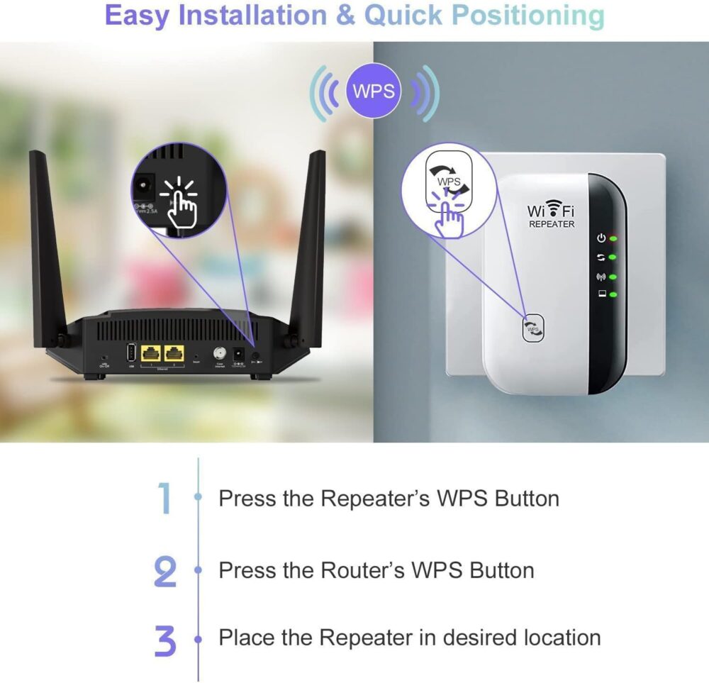2025 WiFi Extender WiFi Range Extender, Wireless Internet Repeater, WiFi Extenders Signal Booster for Home Up to 5000 sq.ft and 45 Devices,1-Key Setup, Access Point, Alexa Compatible - Image 4