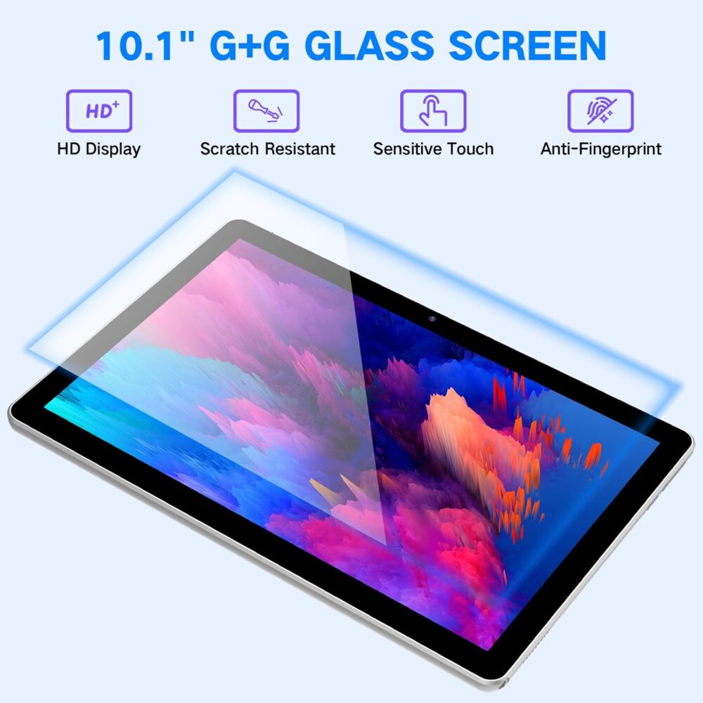 Tablet 10.1 inch Android Tablets, 2025 Cellular Tablets with SIM Card Slot, 4G LTE Tablet & Phone(Makes Calls), 64GB Storage (Expand to 1TB), Dual Cameras 8H Battery 5G WiFi with Case(Silver) - Image 5