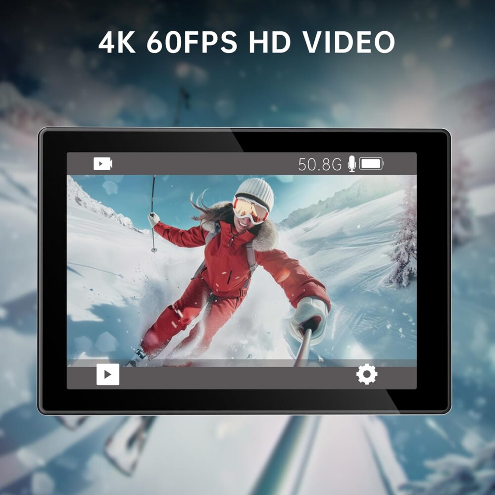 4K 30MP Waterproof Action Camera with 60FPS & Dual Screens, 132FT Underwater Camera with 64GB Card, EIS Stabilization, 5X Zoom, WiFi Remote Control Action Camera Ideal for Sports, Snorkeling - Image 4