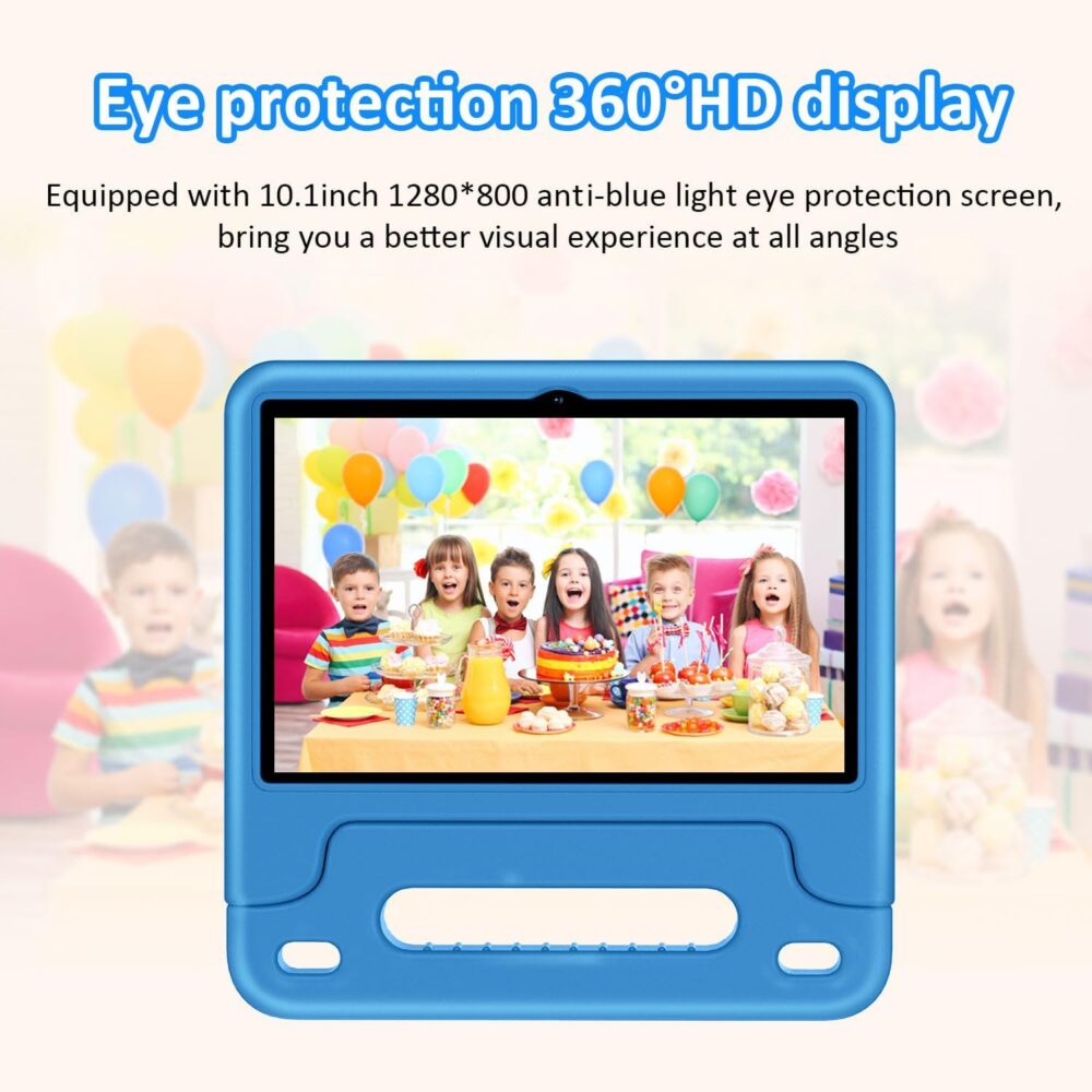 Android 14 Kids Tablet, 2025 Upgraded 10.1 Inch Tablets with Octa-core Processor, 6000mAh Battery, Kid Space, Parental Control,Pre-loaded Kids Apps, 2.4/5GHZ Dual WiFi, Protective Case Included - Blue - Image 5