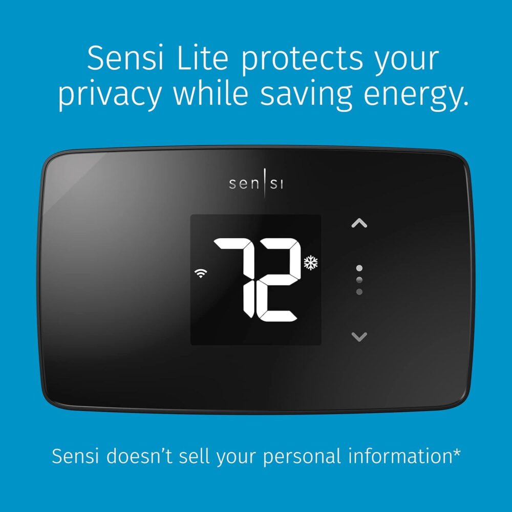 Sensi Lite Smart Thermostat, Data Privacy, Programmable, Wi-Fi, Easy DIY, Works With Alexa, Energy Star Certified, ST25, Most Systems C-Wire Not Required, Except On Heat/Cool Only and Heat Pump System - Image 4
