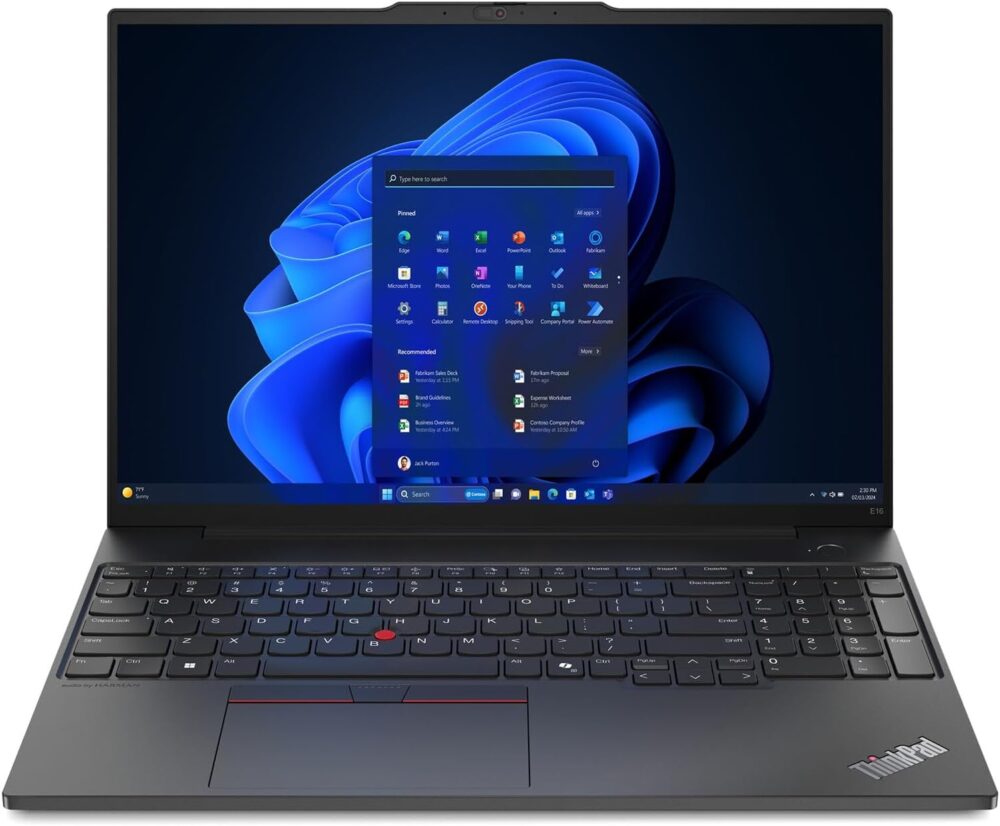 Lenovo ThinkPad E16 Gen 1 Business Laptop 16.0" WUXGA IPS Display 300 nits (AMD Ryzen 5 7530U 6-Core 2.00GHz, 16GB RAM, 512GB PCIe SSD, AMD Radeon, Backlit KYB, FP, WiFi 6, Win11Pro) w/Dockztorm Hub - Image 3