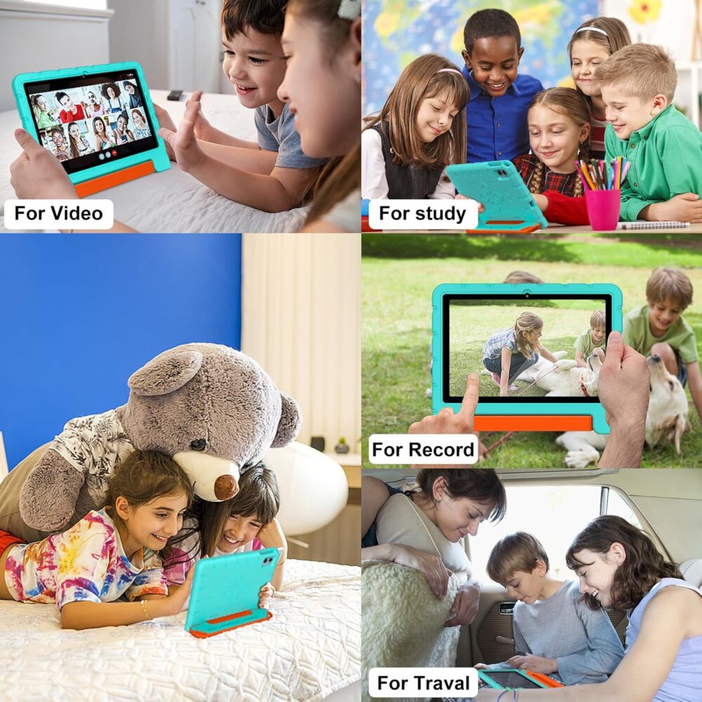 2025 Kids Tablet 10 inch Android 14 Tablets for Kid Octa-Core, 20GB+128GB (TF 1TB), Toddler Tablet with Shockproof Case, 2.4G+5G WiFi 6, Parental Control, Face Unlocked, Split Screen, BT5.0 (Green) - Image 9