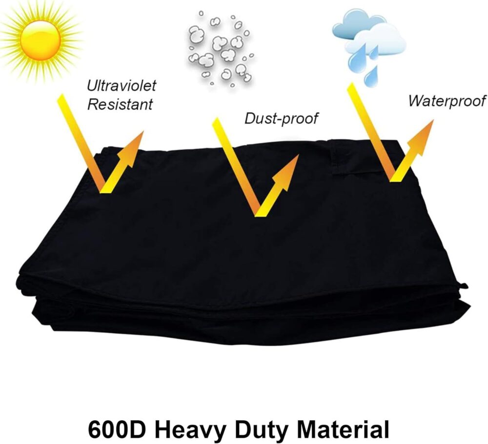 iBirdie Outdoor TV Cover 52 to 55 inch Weatherproof, Cover Size 52''L x 31''H, Waterproof for Outside Flat Screen 52 to 55 inch TV, Black, 600D Thick Fabric Screen Protector with Bottom - Image 4