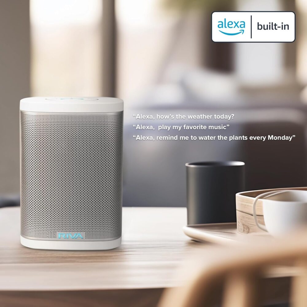 Upgraded Concert Wi-Fi Bluetooth Smart Hi-Fi Speaker with Alexa Built-in, 6 Drivers, 50W, Multiroom Music System, Voice Control, Support Airplay 2, Spotify, Tidal and More Streaming (White) - Image 3