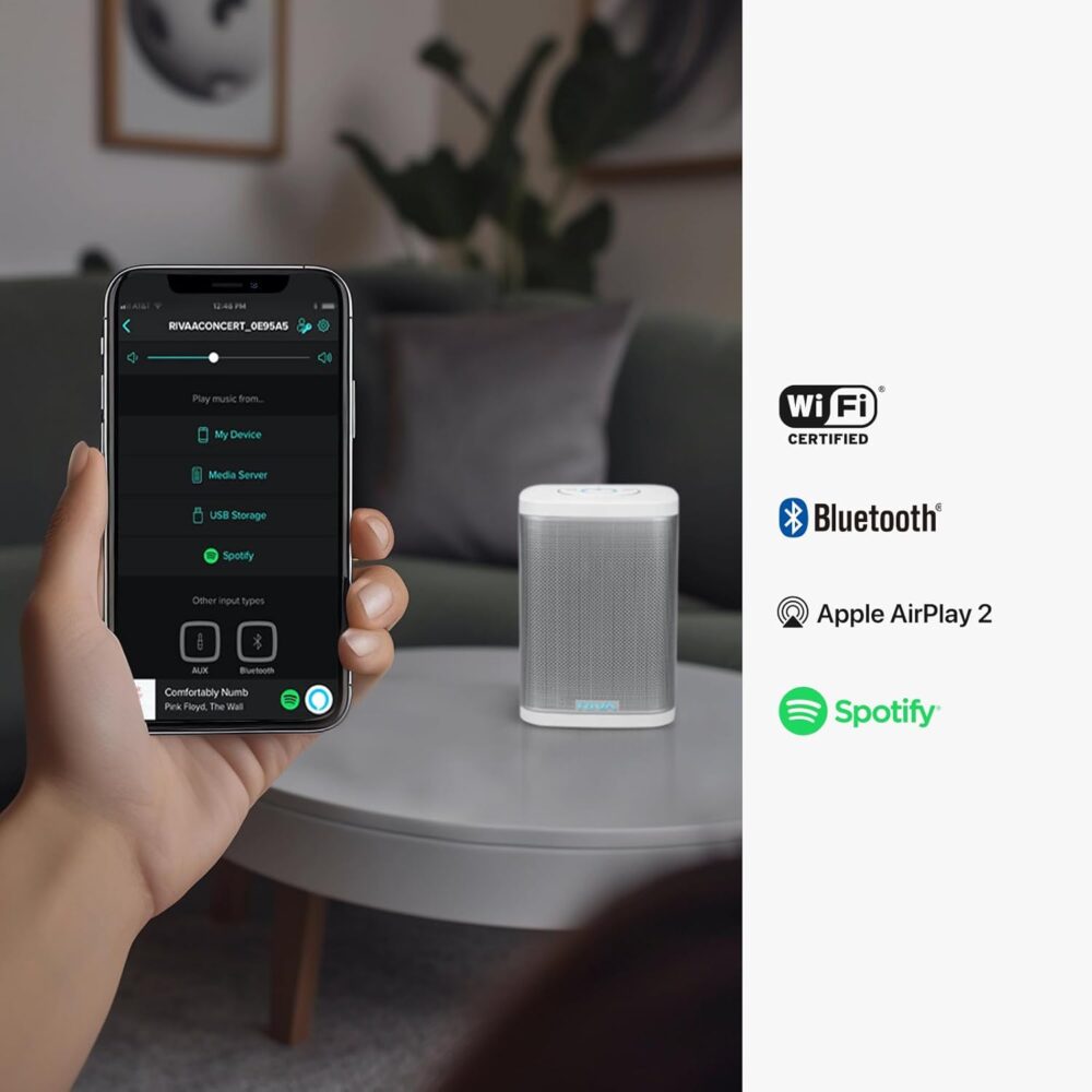 Upgraded Concert Wi-Fi Bluetooth Smart Hi-Fi Speaker with Alexa Built-in, 6 Drivers, 50W, Multiroom Music System, Voice Control, Support Airplay 2, Spotify, Tidal and More Streaming (White) - Image 4