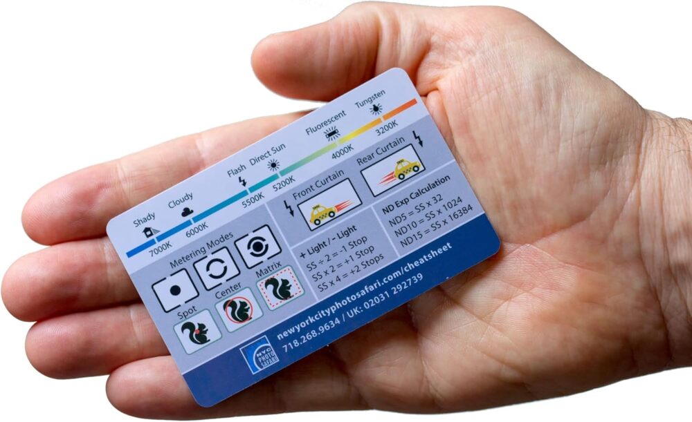 (2 Pack) DSLR/mirrorless Photography Cheat Sheets Credit Card Size Reference Card Fits in Pocket/Wallet/Camera Bag. Aperture, Shutter Speed, Exposure Triangle & Manual Mode, for Canon, Sony & Nikon - Image 4