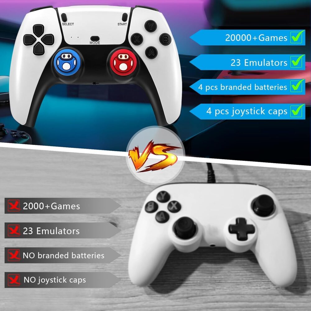 2025 Retro Gaming Console Stick Pro - 4K HDMI Plug & Play TV Game Stick with 20,000+ Classic Games, 23 Emulators & Dual 2.4G Wireless Controllers - Nostalgic Wireless Retro Console for Adults & Kids - Image 3