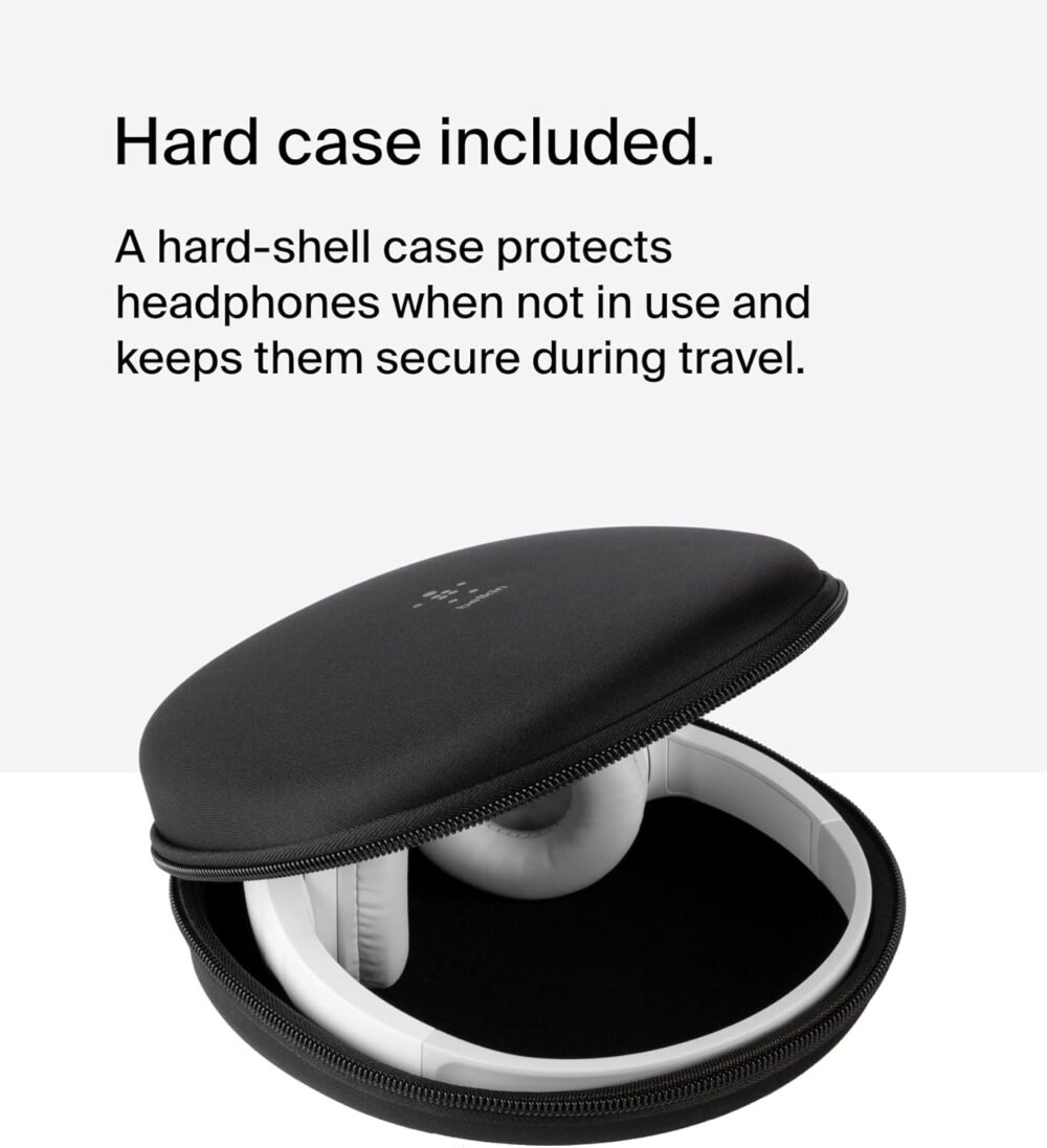 Belkin SoundForm Mini Kids Wireless Headphones w/Built-in Microphone, 30H of Playback Time, Fun Stickers, & Case - Over-Ear Headsets for Online Learning, School, iPhone, iPad, Galaxy, & More - White - Image 9