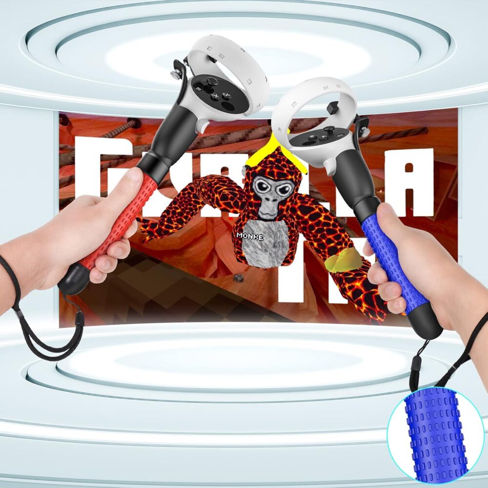 VR Game Handle Accessories for Quest 2 Controllers, Handles Extension Grips for Playing Beat Saber Gorilla Tag Games, VR Golf Club Attachment Compatible with Playing Golf+ First Person Tennis - Image 3
