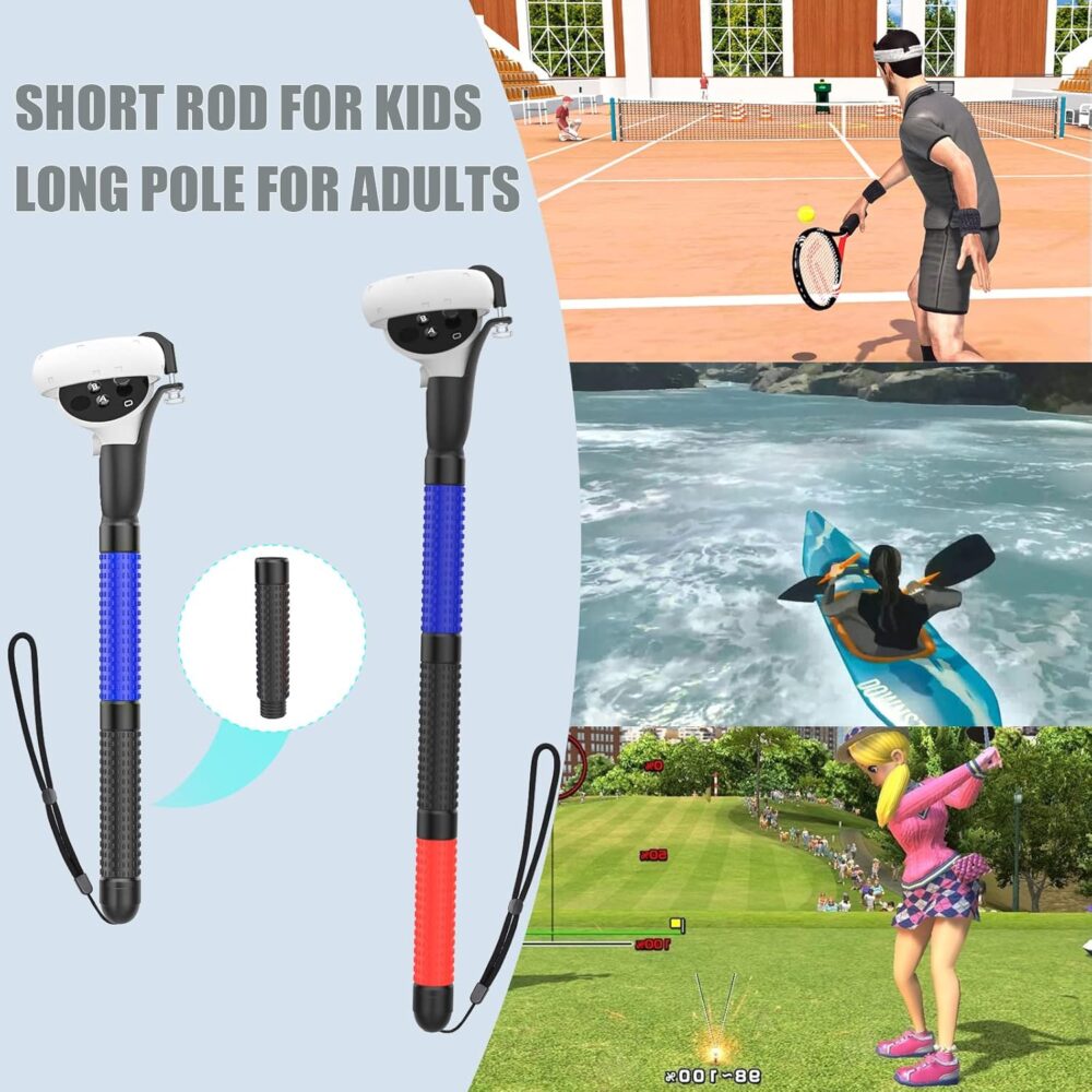 VR Game Handle Accessories for Quest 2 Controllers, Handles Extension Grips for Playing Beat Saber Gorilla Tag Games, VR Golf Club Attachment Compatible with Playing Golf+ First Person Tennis - Image 4