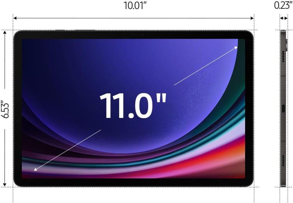 Samsung Galaxy Tab S9 11” 256GB WiFi 7 Android AI Tablet, Snapdragon 8 Gen 2 Processor, AMOLED Screen, Durable Design, S Pen Included, Long Battery Life, Auto Focus Camera, US Version, 2023, Graphite - Image 3