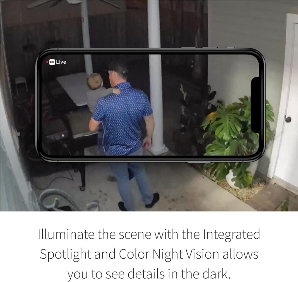 Arlo Essential Security Camera 2K | Outdoor-Indoor | 2nd Gen | Wireless with Spotlight, 2-Way Audio, Color Night Vision, Live Stream, Motion Activation, Real Time Notifications - White, 2 Camera - Image 4