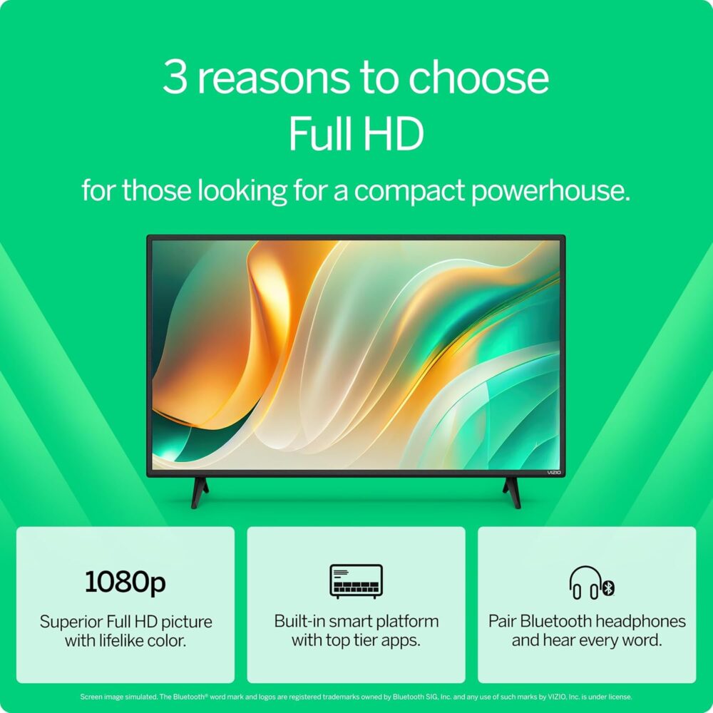 VIZIO 32-inch Full HD 1080p Smart TV with DTS Virtual: X, Alexa Compatibility, Google Cast Built-in, Bluetooth Headphone Capable, (VFD32M-08 New) - Image 4