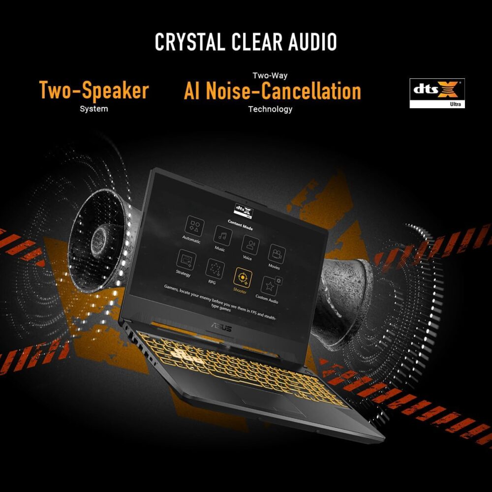 ASUS TUF Gaming A15 Gaming Laptop, 15.6” FHD 144Hz Display, NVIDIA® GeForce RTX™ 2050, AMD Ryzen™ 5 7535HS, 8GB DDR5, 512GB PCIe® Gen4 NVMe™ SSD, Wi-Fi 6, Windows 11, FA506NF-ES51 - Image 5