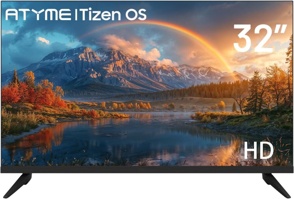 ATYME 32-inch 720p HD LED Smart TV Powered by Samsung Tizen Os,Samsung App Store Inside, Netflix,Disney+, Flat Screen 1*USB 3* HDMI 1*VGA ARC Dual Channel 8W (2024 Model) - Image 3