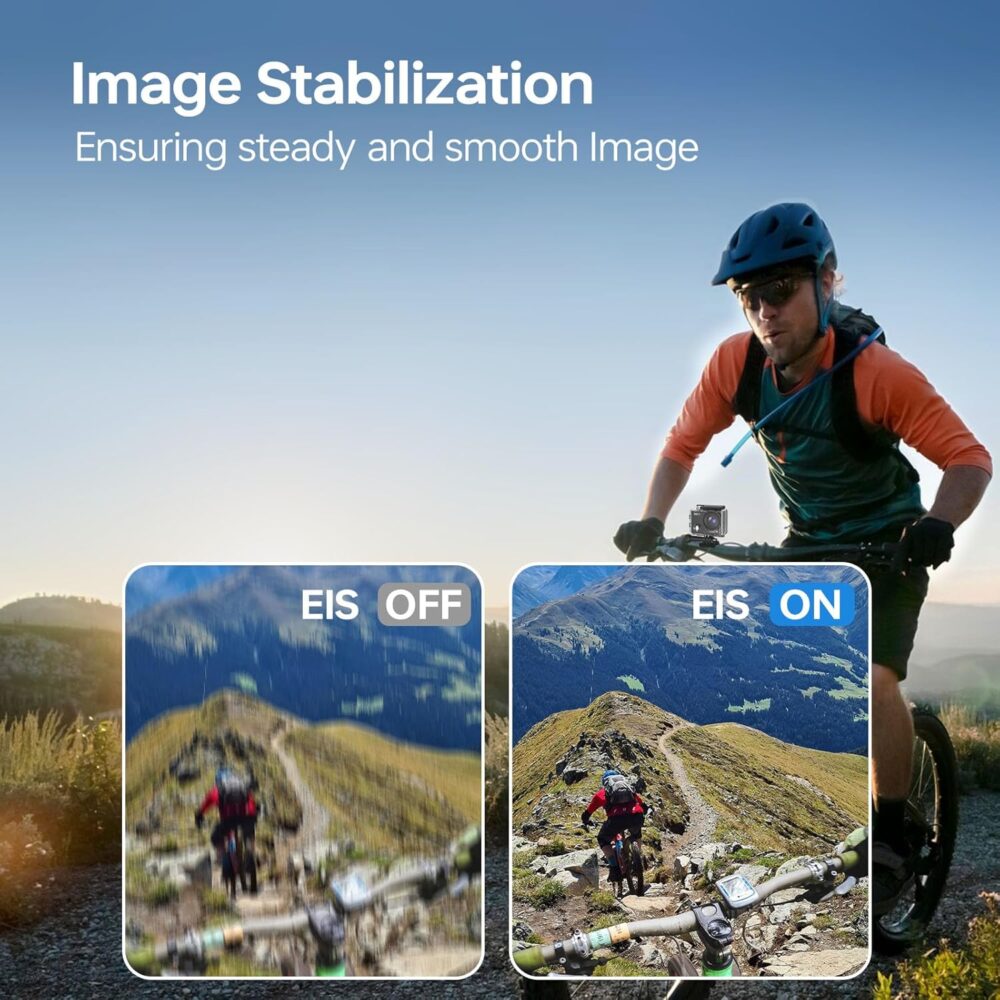 Speed 10 Action Camera 5K 30FPS Waterproof Camera Underwater 131 FT with EIS, Remote Control Sports Camera 5X Zoom with 64GB Card, 2x1350mAh Battery - Image 4
