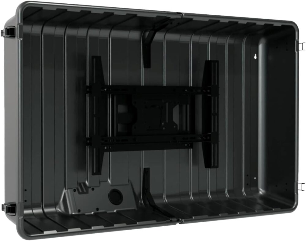 Outdoor TV Hard Cover Weatherproof Protection for Television - Mounts Right on The Wall - TV Wall Mounting Bracket Included … (45-55 inch), Black - Image 3