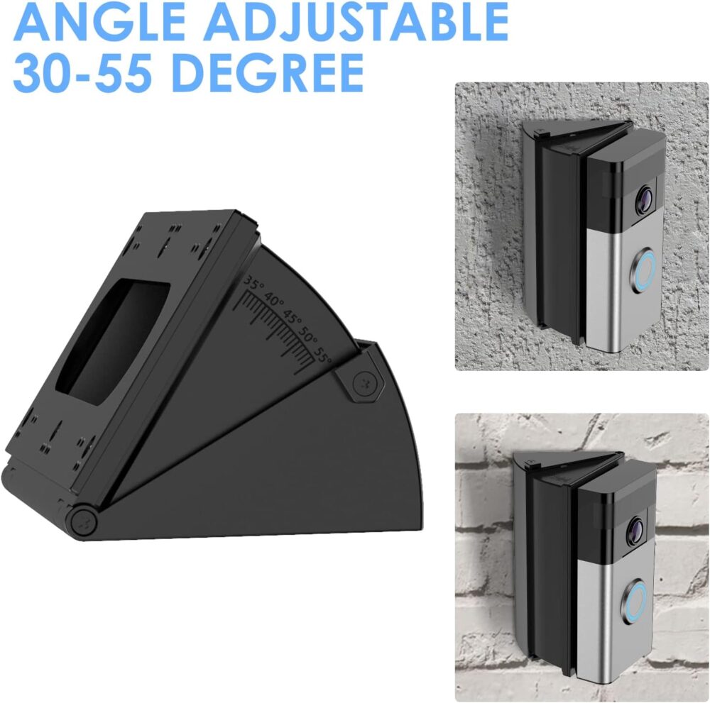 RIOVO Adjustable 30 to 55 Degree Doorbell Angle Mount Compatible with Ring/Blink Video Doorbell/Battery Doorbell, Replacement Angle Adjustment Adapter Mounting Bracket Wedge Kit - Image 5