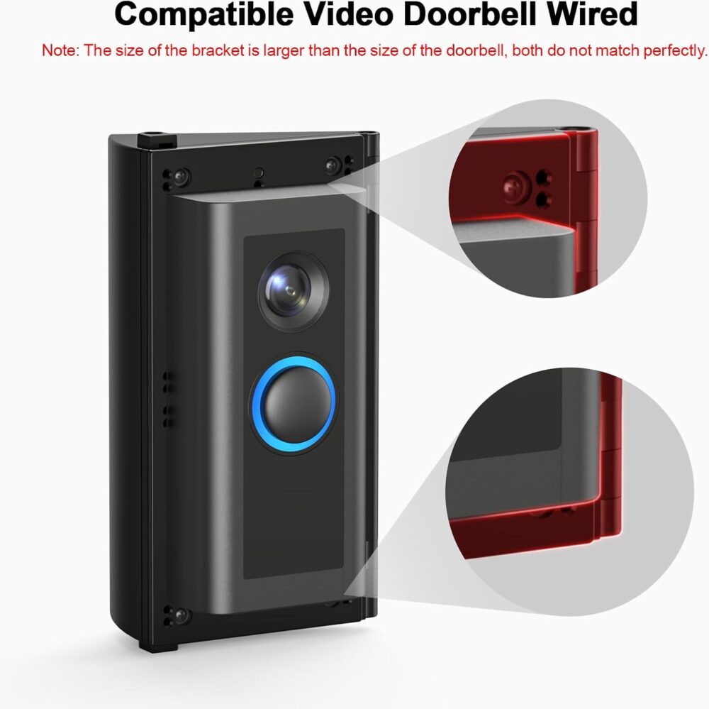 RIOVO Adjustable 30 to 55 Degree Doorbell Angle Mount Compatible with Ring/Blink Video Doorbell/Battery Doorbell, Replacement Angle Adjustment Adapter Mounting Bracket Wedge Kit - Image 8