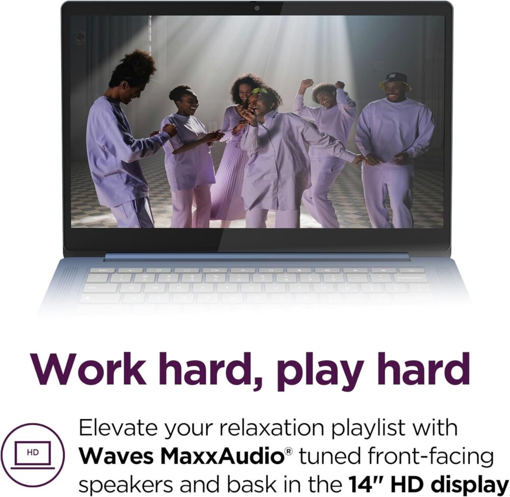 Lenovo IdeaPad Slim 3 Chromebook - 2024 - Lightweight Laptop - Waves MaxxAudio® Speakers - 14" HD Display - HD 720p Camera - 4GB Memory - 64GB Storage - MediaTek Kompanio 520 - Abyss Blue - Image 5