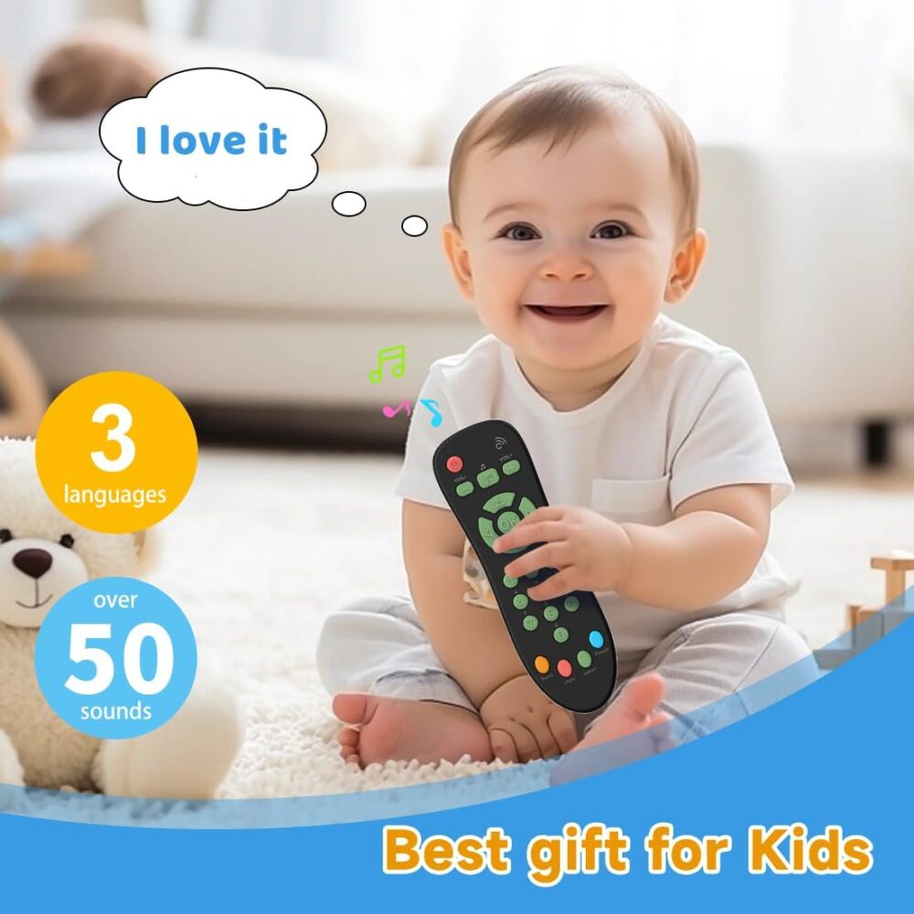 Baby TV Remote Control Toy with Light and Sounds, Kids Musical Early Education Learning Realistic Toddler Remote Toys for Preschool Infant Toddlers Boys Girls Child 6M+ - Image 5