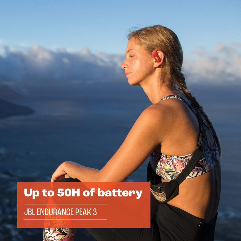 JBL Endurance Peak 3 - Dust and Water Proof (IP68) True Wireless Active Earbuds, Pure Bass Sound, Up to 50 Total Hours of Playback with Speed Charge, Ambient Aware & Talk Thru (Black) - Image 3