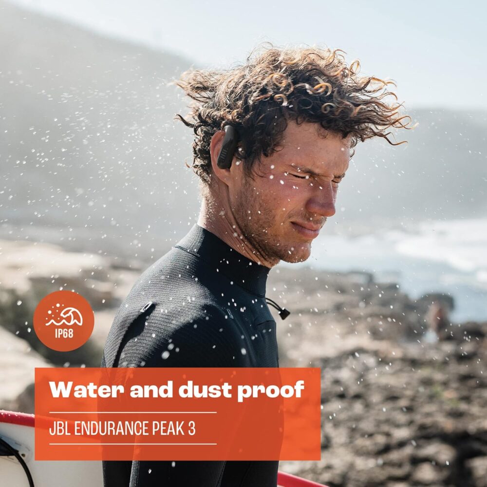 JBL Endurance Peak 3 - Dust and Water Proof (IP68) True Wireless Active Earbuds, Pure Bass Sound, Up to 50 Total Hours of Playback with Speed Charge, Ambient Aware & Talk Thru (Black) - Image 4