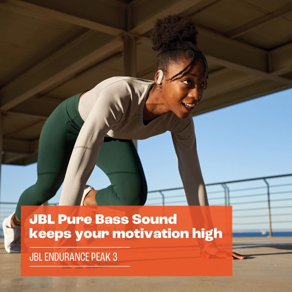 JBL Endurance Peak 3 - Dust and Water Proof (IP68) True Wireless Active Earbuds, Pure Bass Sound, Up to 50 Total Hours of Playback with Speed Charge, Ambient Aware & Talk Thru (Black) - Image 6