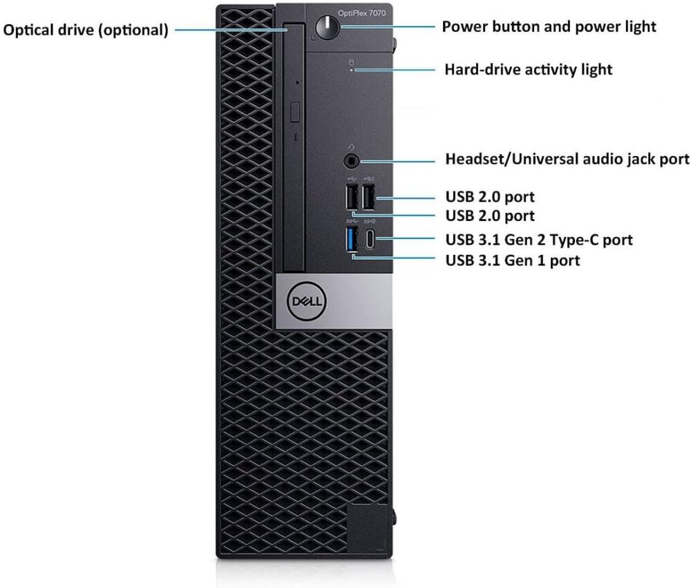 Dell OptiPlex 7070 SFF Desktop Computer PC, Intel 8 Core i7-9700 3.0GHz up to 4.70GHz,32GB DDR4 Ram New 1TB NVMe M.2 SSD,AX210 Built-in WiFi 6E,Windows 11 Pro, Wireless Keyboard & Mouse (Renewed) - Image 3